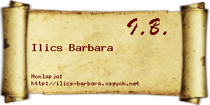 Ilics Barbara névjegykártya